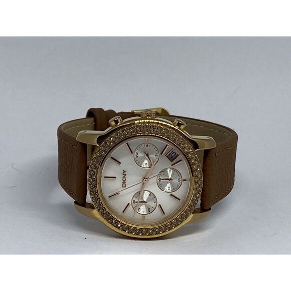 DKNY NY-8432 Women\'s Brown Leather Analog Dial Quartz Genuine Wrist Watch VK259 main image 10